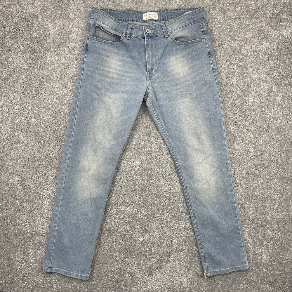 Smith & Mills Jeans Mens 34x30 Blue Regular Fit Stretch Comfort Denim
